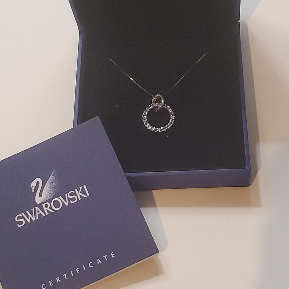Swarovski Blue Cirle Necklace - Picture 2 of 4